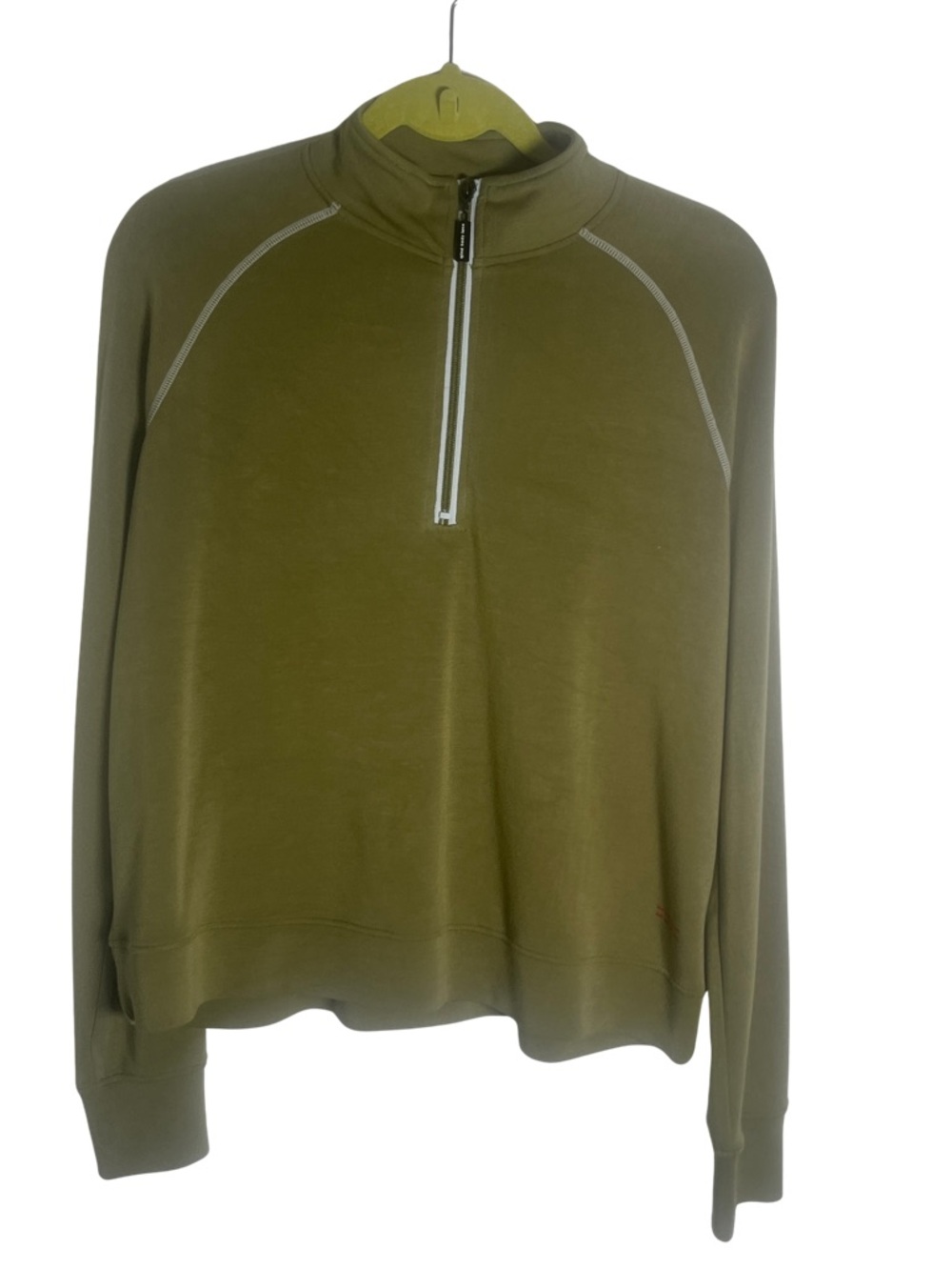 Peace Love World Olive Half-Zip Pullover Hoodie, Olive Green, Size Small